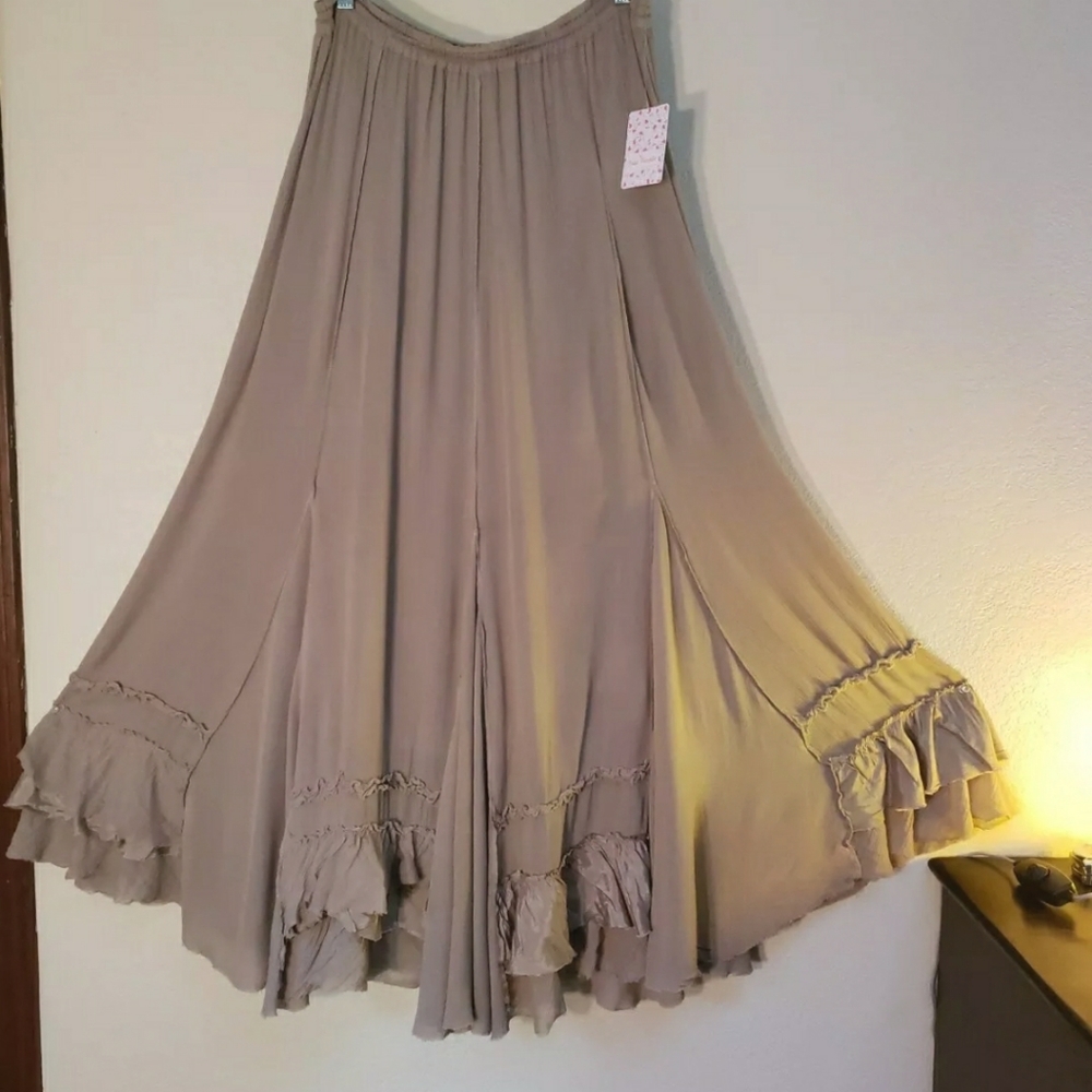 NWT FREE PEOPLE ENDLESS SUMMER Sz XL MAXI SKIRT SAGE.